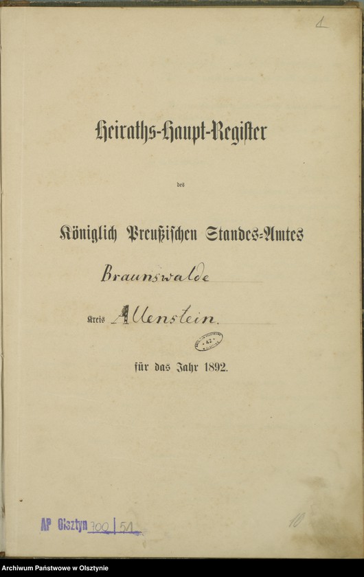 image.from.unit.number "Heiraths-Haupt-Register Nr 1 - 11"