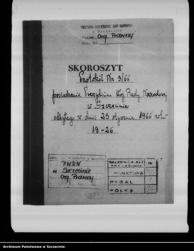 image.from.unit.number "Protokół posiedzenia Prezydium Wojewódzkiej Rady Narodowej nr 3, miesiąc styczeń"