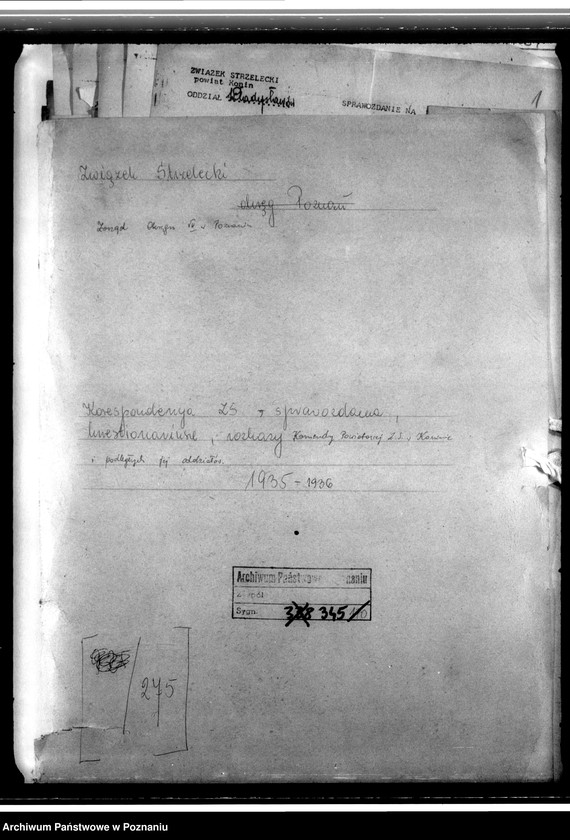 Obraz 4 z jednostki "Korespondencja Związku Strzeleckiego, sprawozdania, kwestionariusze ewidencyjne, rozkazy Komendy Powiatowej Związku Strzeleckiego w Koninie i podległych jej oddziałów"