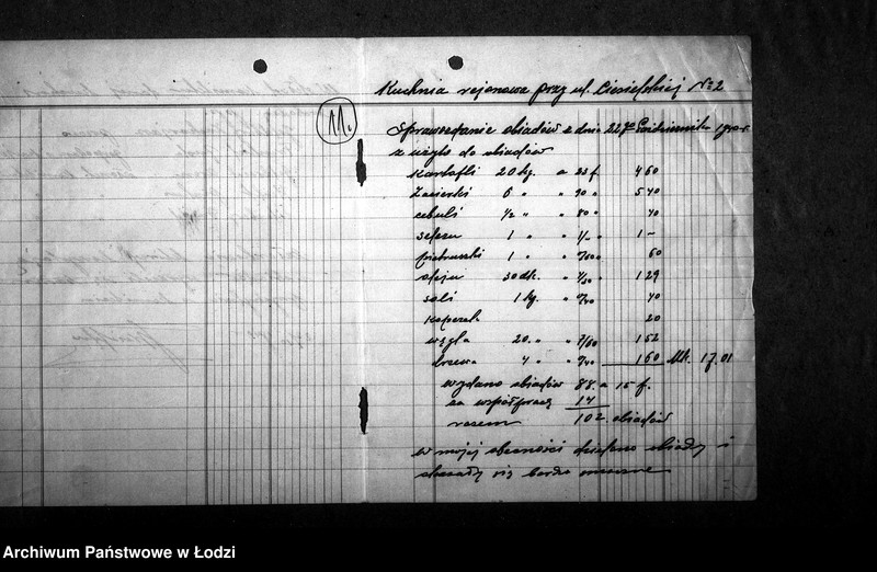 Obraz 14 z jednostki "[Kuchnie przy ul. Ciesielskiej 2, 9, 18. Działalność kuchni, personel, konsumenci, kontrole]"