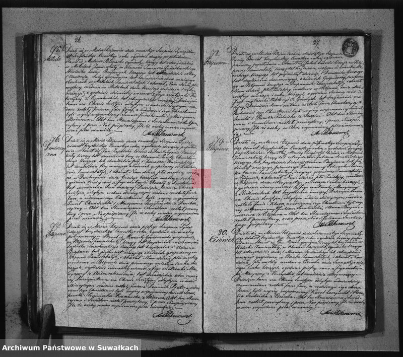 image.from.unit.number "Duplikat Aktów Urodzonych Zaślubionych i Zeszłych Urzędnika Stanu Cywilnego Parafij Filipowskiey z Roku 1834-go"