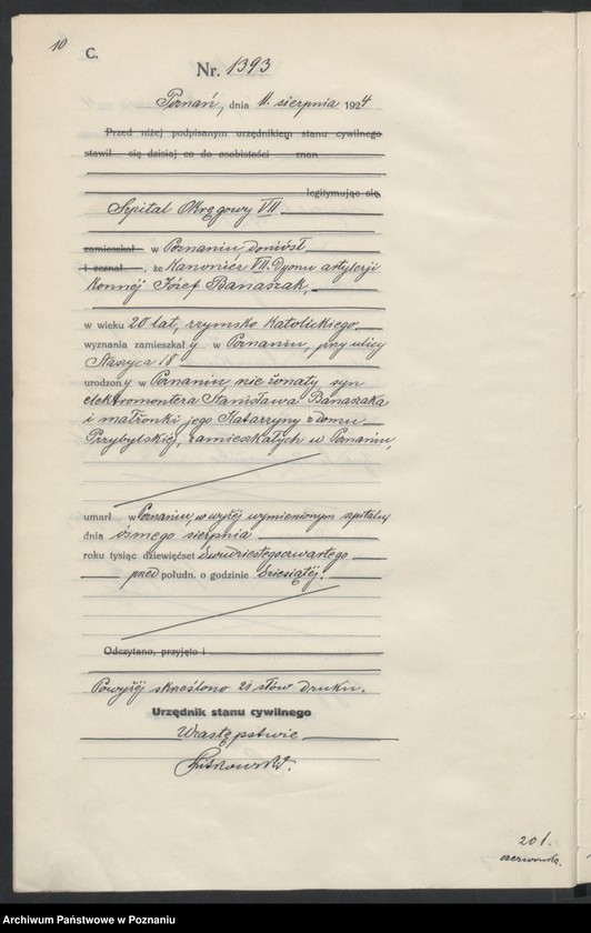 Obraz 12 z jednostki "Księga miejscowa zgonów tom III [Rejestr główny zgonów]"