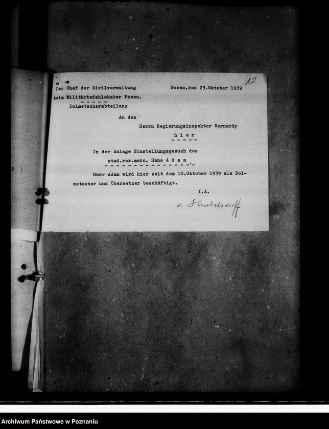 Obraz 18 z jednostki "Bewerbungen um Anstellung von Beamten"