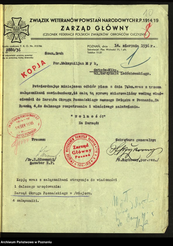 Obraz 18 z jednostki "Koło Ostrów akta sądu honorowego sprawie Walenty Szczodrowski i Andrzej Kałużny."