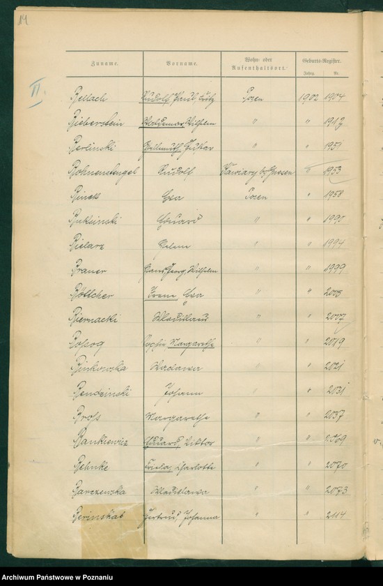 Obraz 17 z jednostki "Spis alfabetyczny [urodzeń]"