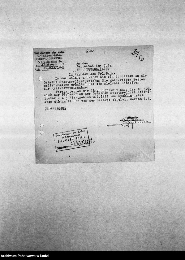 Obraz 9 z jednostki "[Korespondencja PSŻ z Centralnym Więzieniem]"