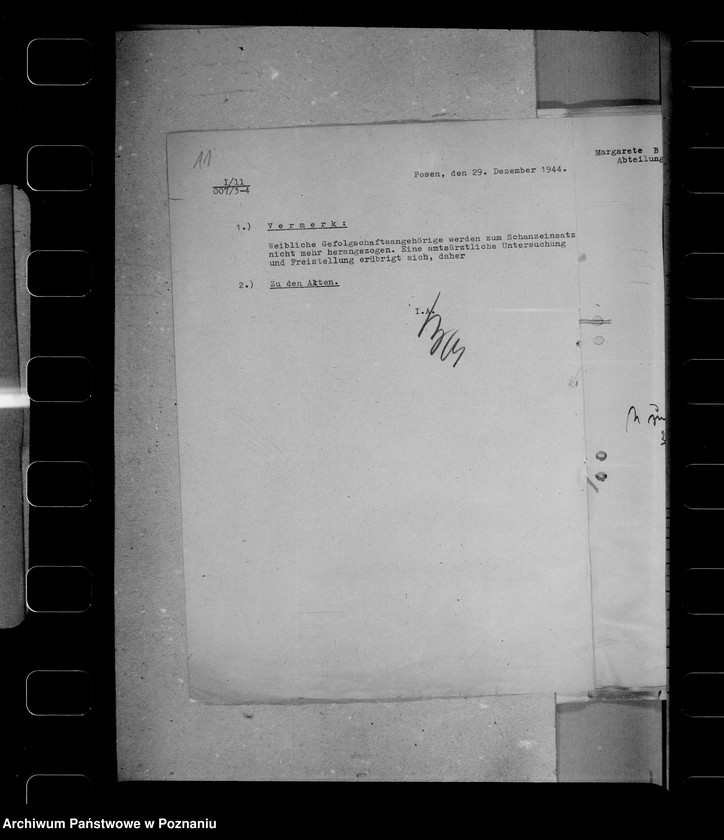 Obraz 16 z jednostki "Befreiung von Schanzarbeiten (weiblicha Gefolgschaftsmitglieder)"