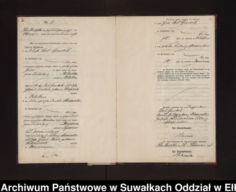 image.from.unit.number "Heiraths-Neben-Register des Preussischen Standes-Amtes Gross Konopken Kreis Loetzen"