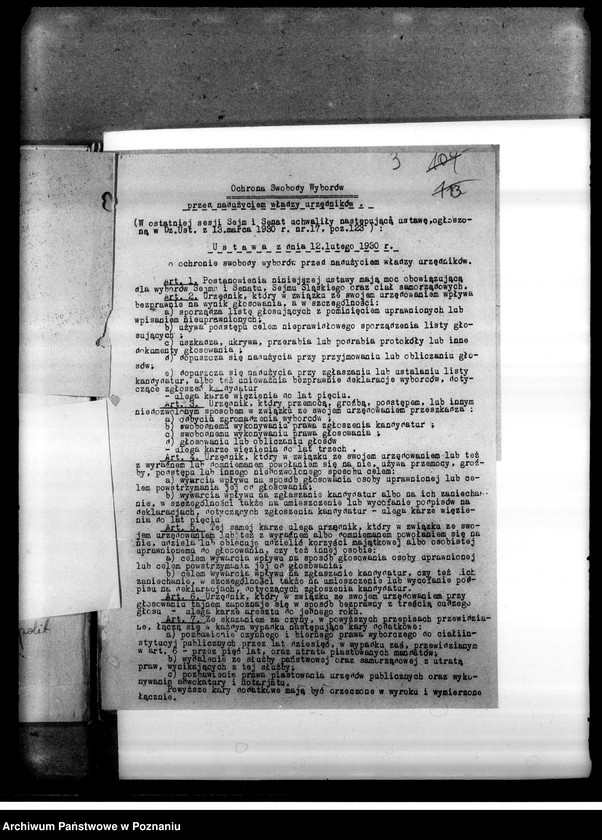 Obraz 5 z jednostki "Okólniki, zarządzenia, korespondencja dotycząca wyborów do Rady Miejskiej i wyborów kandydatów na radnych. Sprawy organizacyjne: wykazy personalne. Materiały dotyczące strajku akademickiego na wyższych uczelniach w Poznaniu"