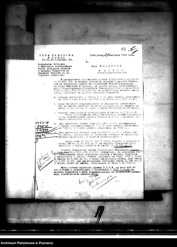 image.from.unit.number "Przejęcie przez Skarb Państwa za zaległe podatki gruntów majątku Ciemierów i Stare Holendry"