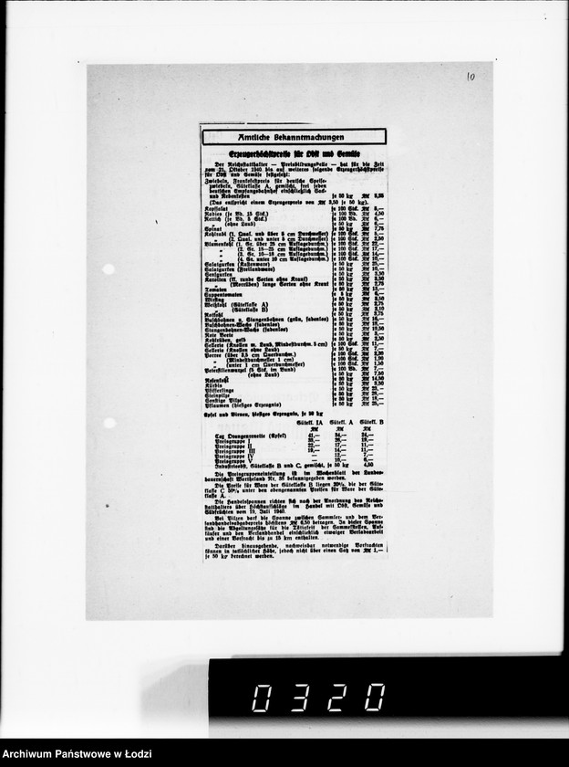 Obraz 14 z jednostki "Amtliche.Bekanntmachungen, Erzeugerhöhstpreise für Obst und Gemüse."