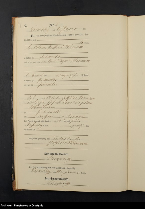 image.from.unit.number "Sterbe-Neben-Register Nr 1 - 87"