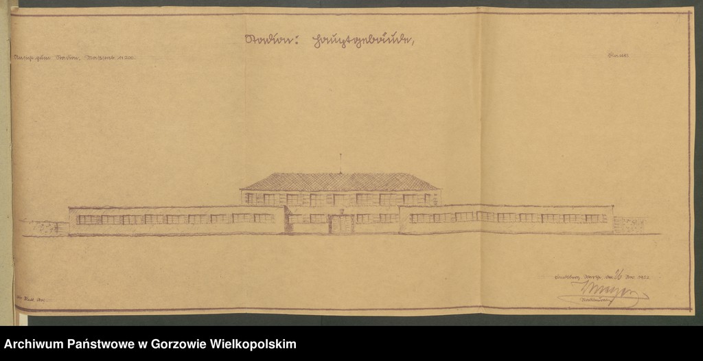 image.from.collection.number "Plany i projekty budowy stadionu sportowego przy Soldiner Strasse (ul. Konstytucji 3 Maja) z okresu 1925-1931.111"