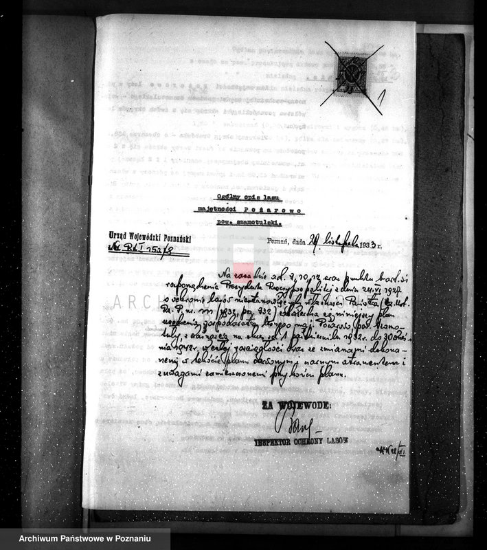 image.from.unit.number "Plan urządzenia gospodarstwa leśnego dla lasu majętności Pożarowo powiat szamotulski 1932-1942"