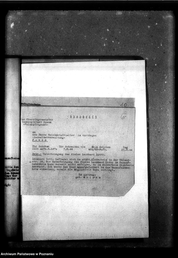 Obraz 10 z jednostki "[Akta personalne wychowanka Leonarda Lotto, ur. 8 XII 1941]."