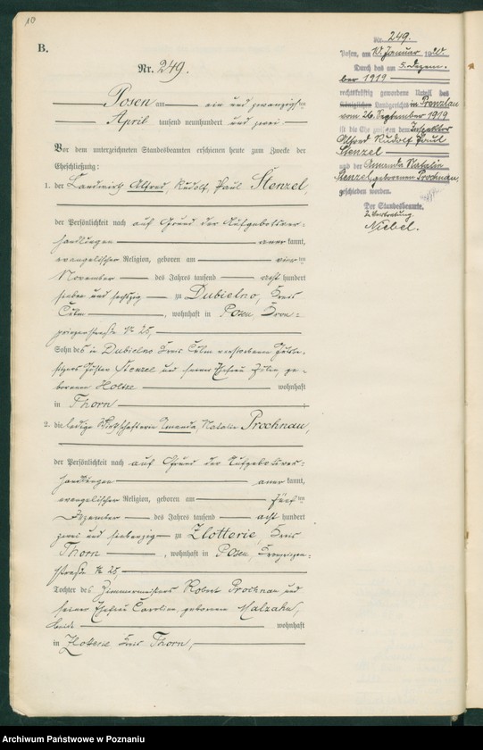 Obraz 13 z jednostki "Księga miejscowa małżeństw t. II"