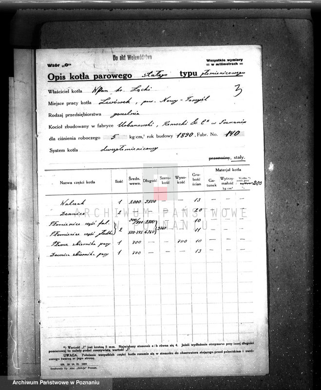 Obraz 7 z jednostki "Gorzelnia rolnicza maj. Lwówek, własność St. Łąskiego nr woj. kotła 6244"