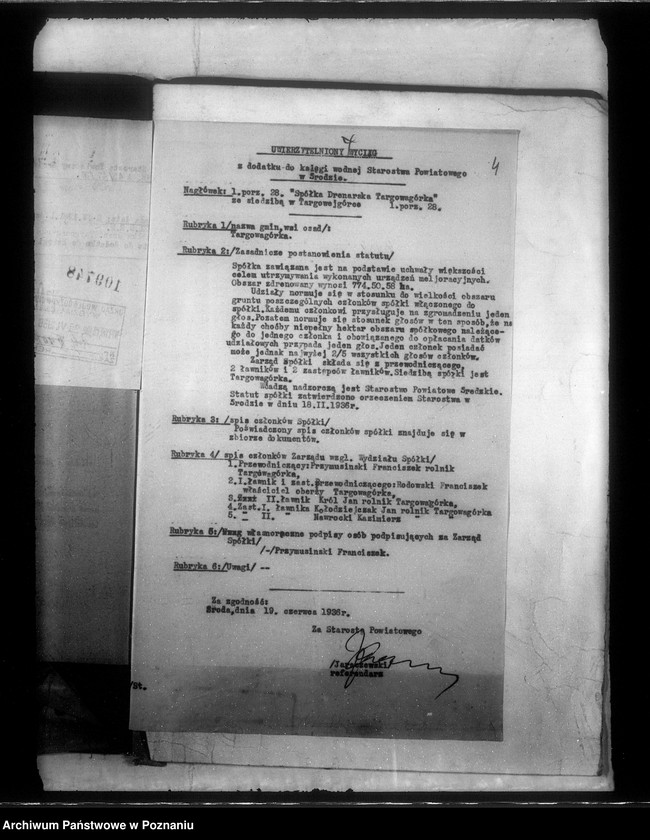 Obraz 7 z jednostki "Spółka drenarska w Targowej Górce powiatu średzkiego"