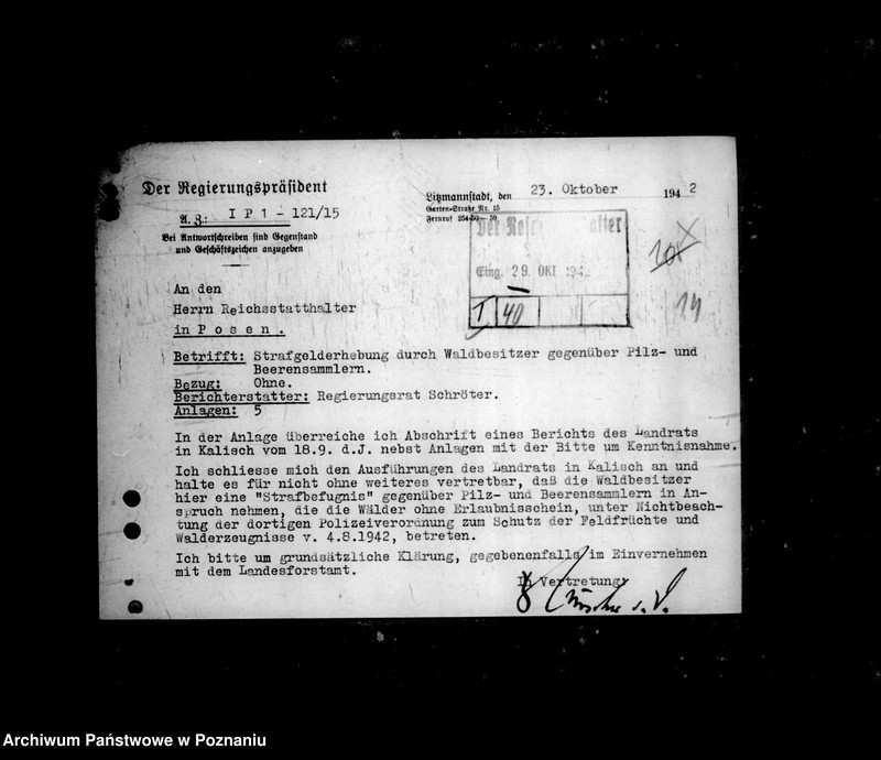 Obraz 20 z jednostki "Polizeiverordnung zum Schutze der Feldfrüchte und der Walderzeugnisse"