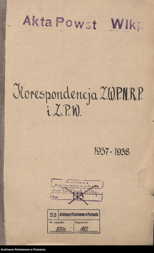 image.from.unit.number "Korespondencja Związku Weteranów Powstań Narodowych Rzeczypospolitej Polski i Związku Powstańców Wielkopolskich."