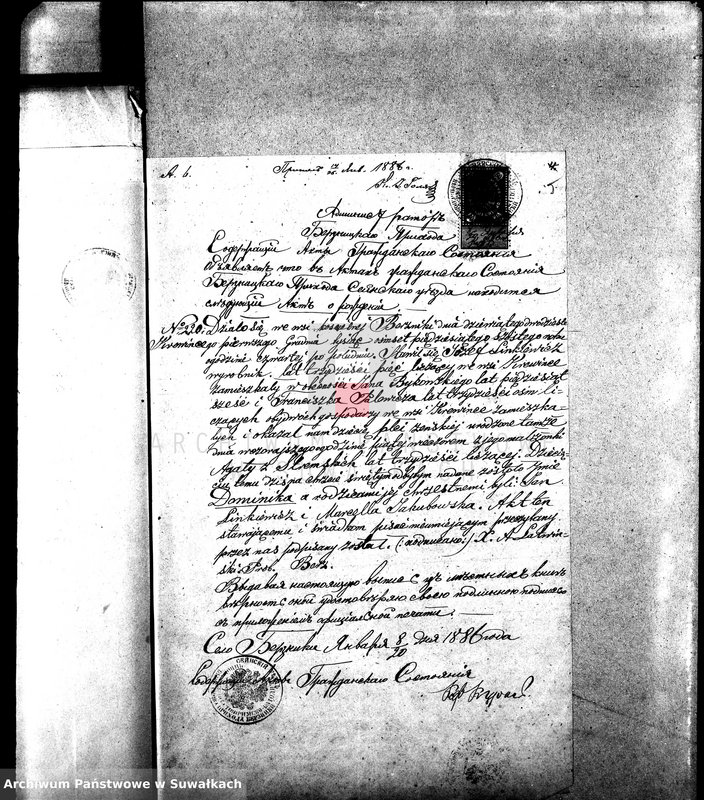 image.from.unit.number "Dokumenty o brakosočetavšichsja Sejneskago Rimsko-Katoličeskago Prichoda za 1886 god."