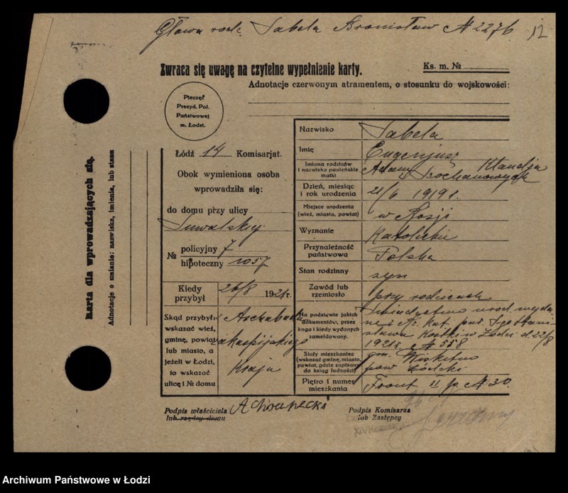 Obraz 14 z jednostki "[Spis ludności Łodzi] Syta-Szadkowski"