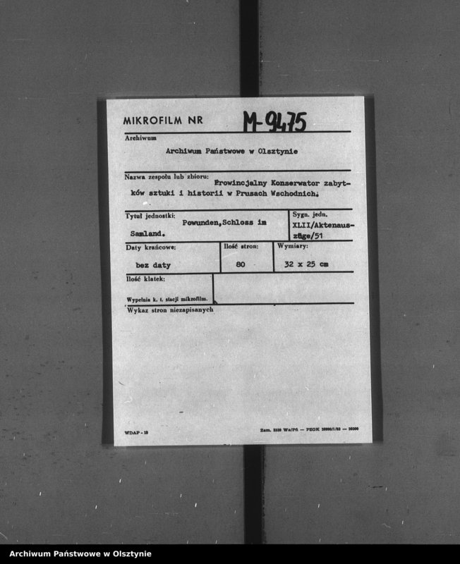 image.from.unit.number "Powunden, Schloss im Samland"
