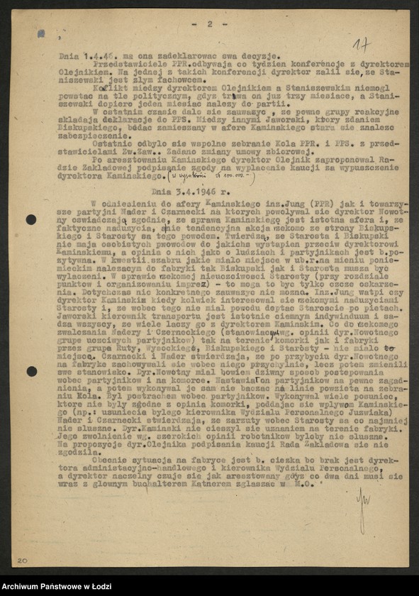 Obraz 18 z jednostki "Wykazy robotników członków partii wysuniętych na stanowiska [kierownicze]"