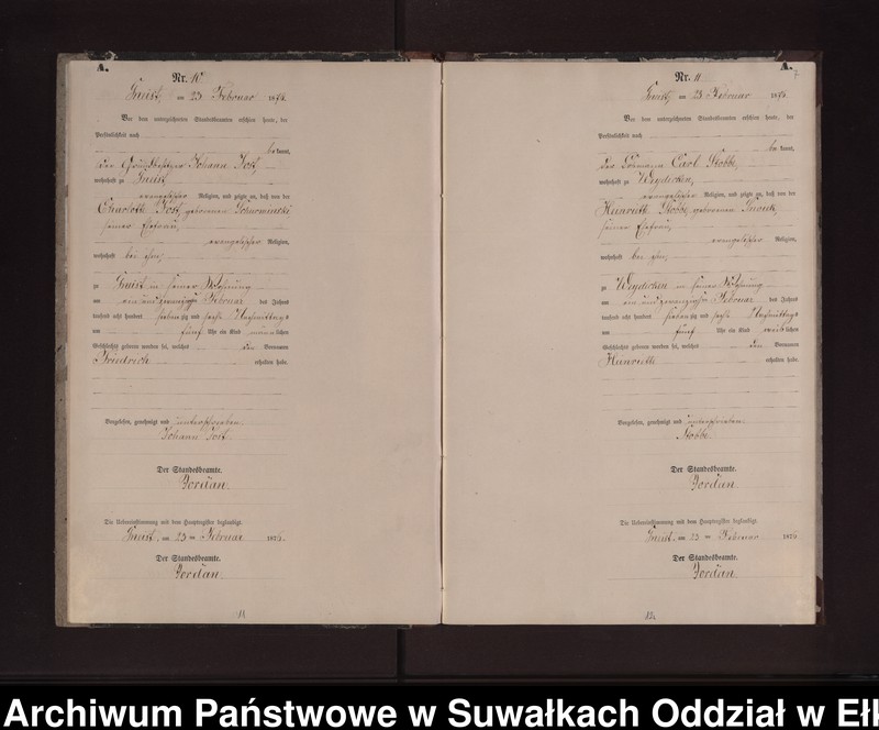 image.from.unit.number "Geburts-Neben-Register des Preussischen Standes-Amtes Gneist Kreis Loetzen"