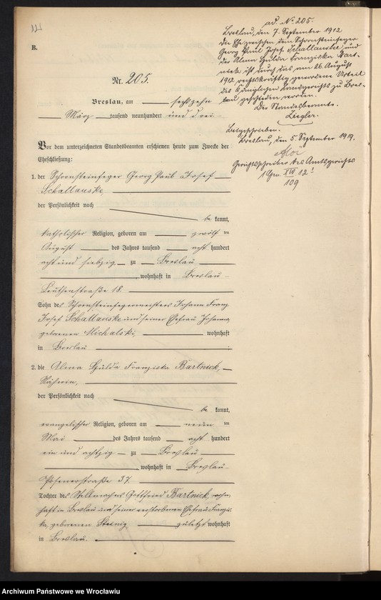 image.from.unit.number "Heiraths-Neben-Register Breslau I 1903 Band 2"