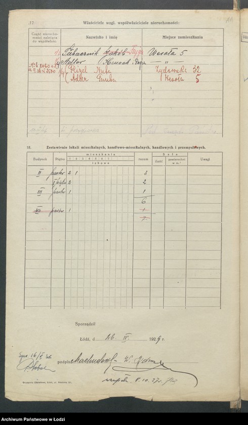Obraz 13 z jednostki "Księga inwentarzowa nieruchomości m. Łodzi ul. Wieńcowa"