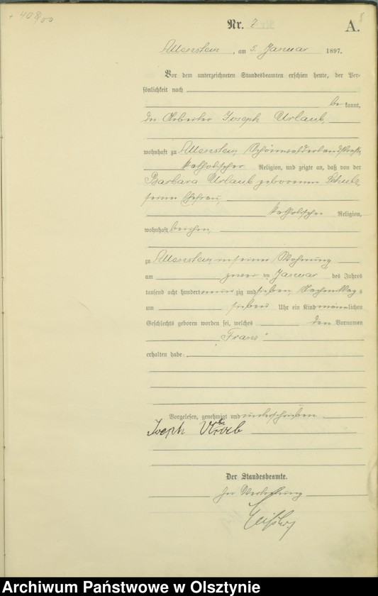 image.from.unit.number "Geburts-Haupt-Register Tom I,Nr 1 - 399"