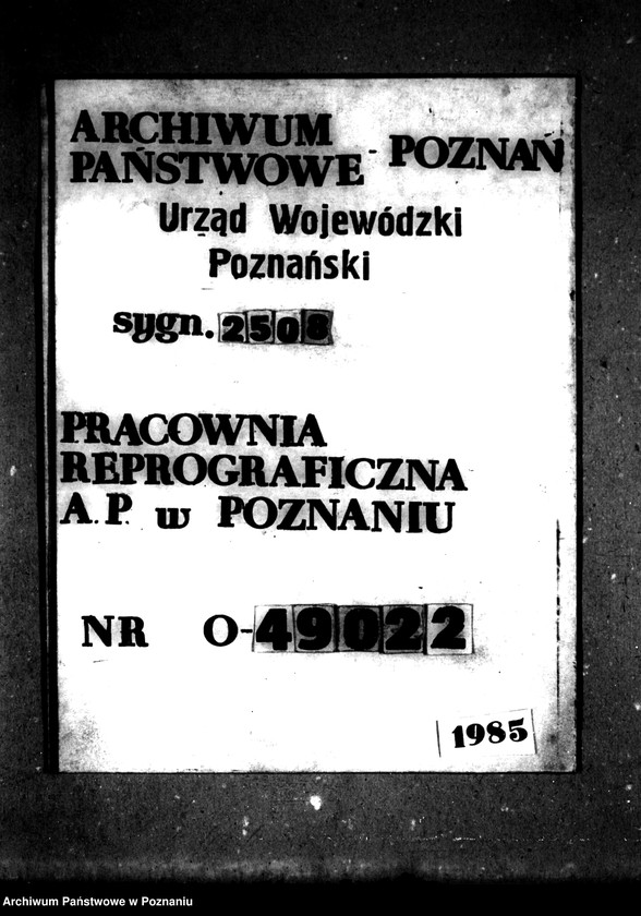 Obraz 1 z jednostki "Przewłaszczenie ziem dotacyjnych majątku Radomyśl powiatu leszczyńskiego"