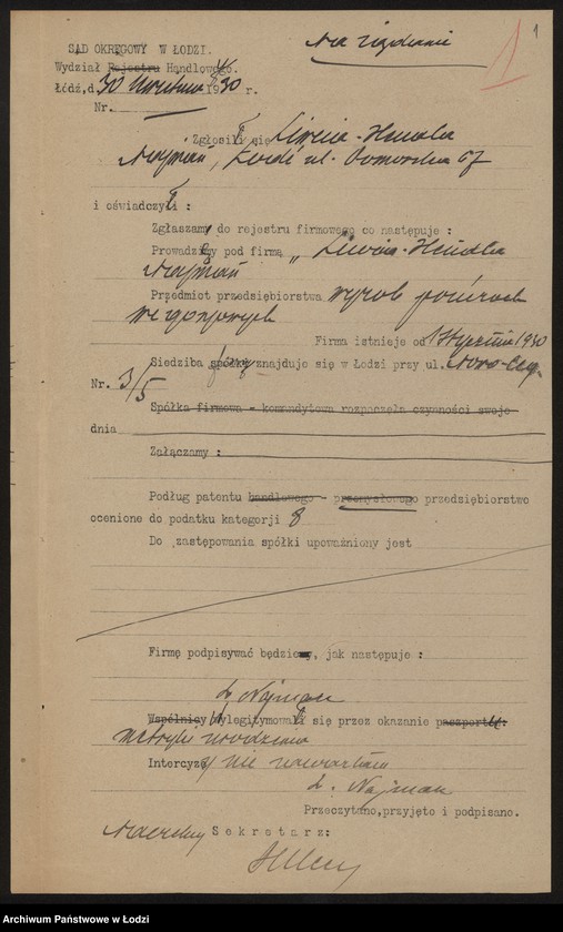 Obraz 3 z jednostki "Liwena Hendla Najman- wyrób pończoch wigoniowych"