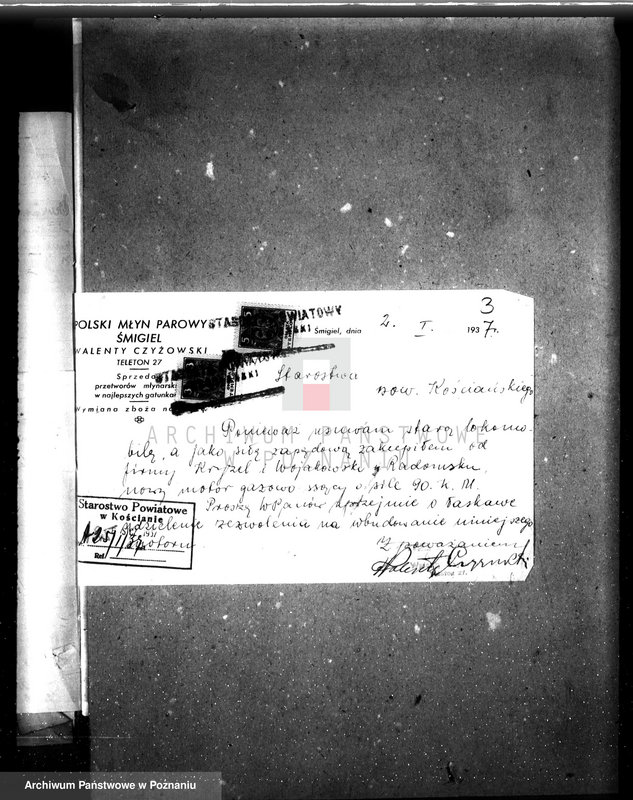 Obraz 7 z jednostki "Zatwierdzenie zakładu przemysłowego młyna Firmy Czyżowski w Śmiglu"