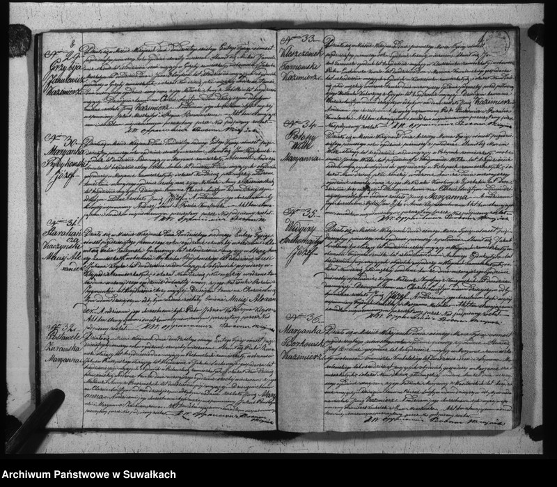Obraz 7 z jednostki "Duplikat urodzonych, zaślubionych i umarłych parafii wiżajńskiej z roku 1851"