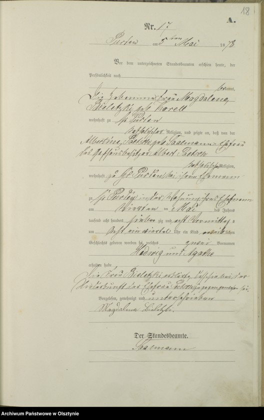 image.from.unit.number "Geburts-Haupt-Register Nr 1 - 65"