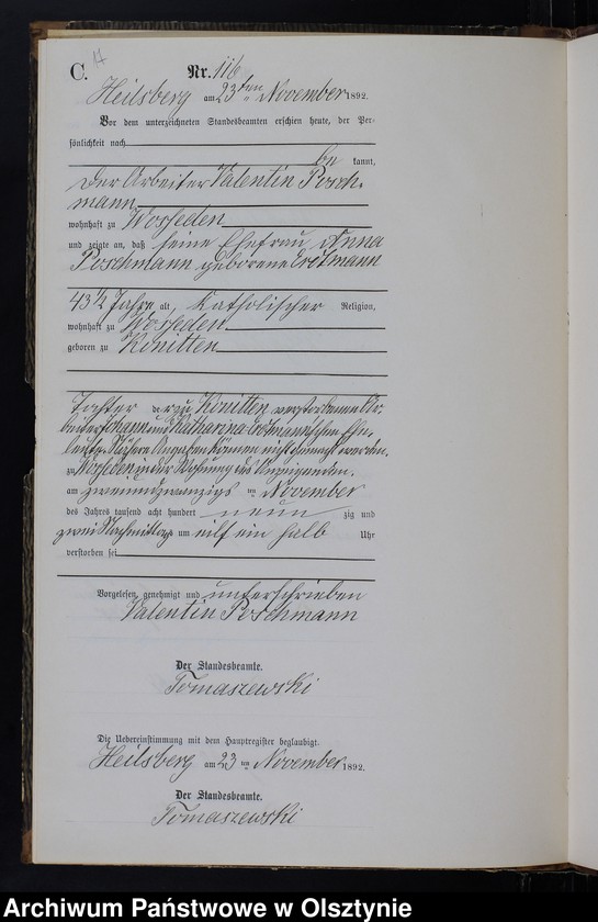 image.from.unit.number "Sterbe-Neben-Register Tom II,Nr 101 - 126"