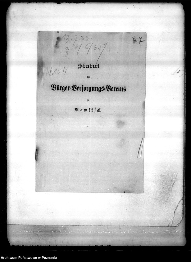 Obraz 11 z jednostki "/Burgerversorgungsverein w Rawiczu/"