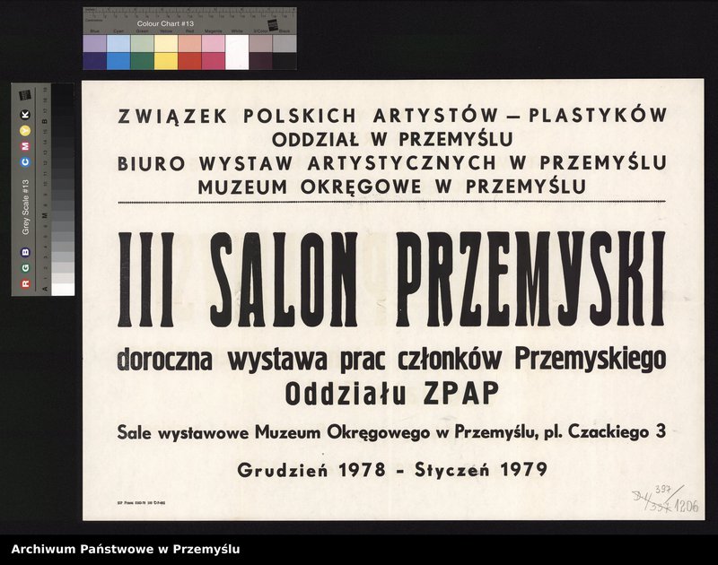 image.from.unit.number "Biuro Wystaw Artystycznych i Muzeum Okręgowe w Przemyślu – program: doroczna wystawa, prac członków Przemyskiego Oddziału ZPAP, „III Salon Przemyski”, grudzień 1978 – styczeń 1979 roku"