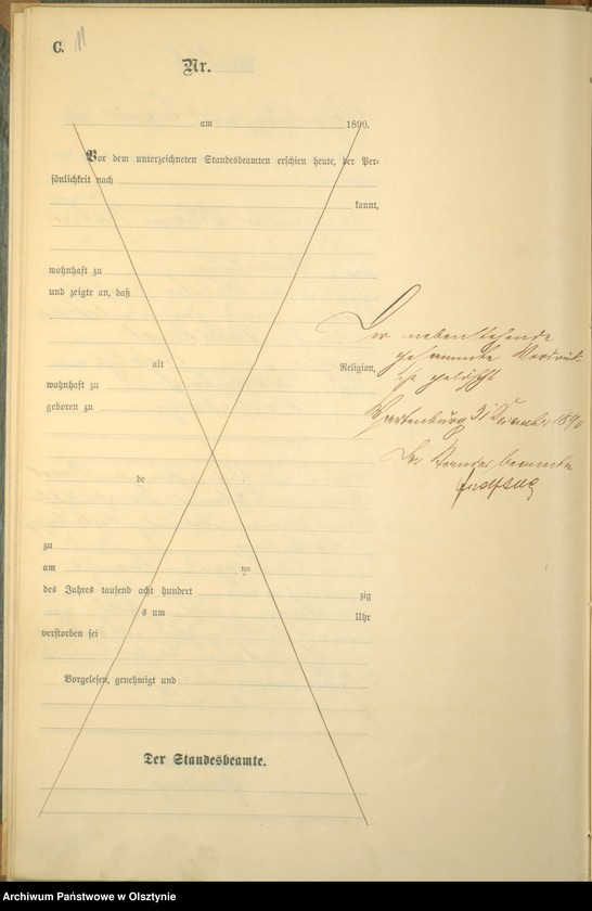 image.from.unit.number "Sterbe-Haupt-Register Tom II,Nr 260 - 268"