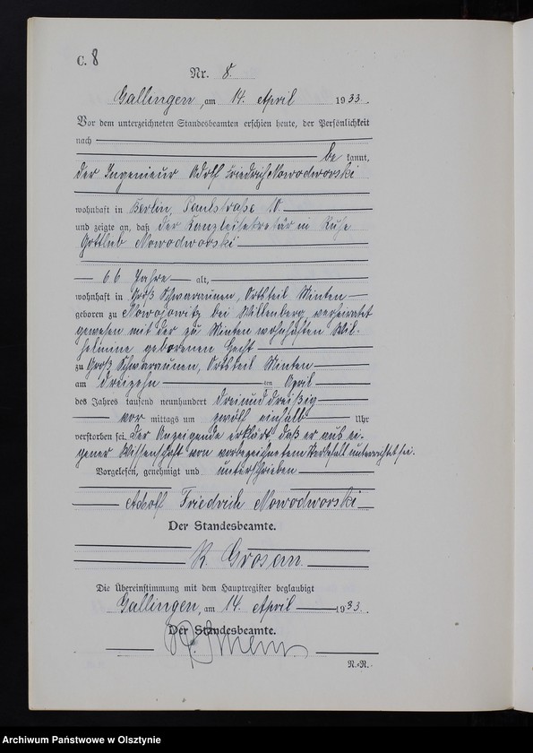 image.from.unit.number "Sterbe-Neben-Register Nr 1 - 22 [ Księga zgonów - wtóropis ]"
