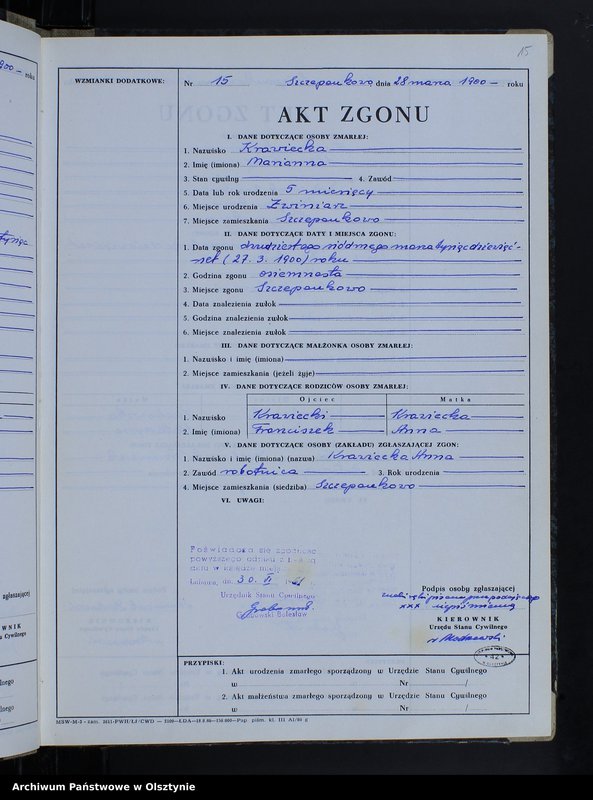 image.from.unit.number "Księga zgonów Nr 1 - 57,1 - 40,1 - 44 i 1 - 52 /przepisana w języku polskim z oryginału niemieckiego w dniach 28.06.- 7.07.1961/"