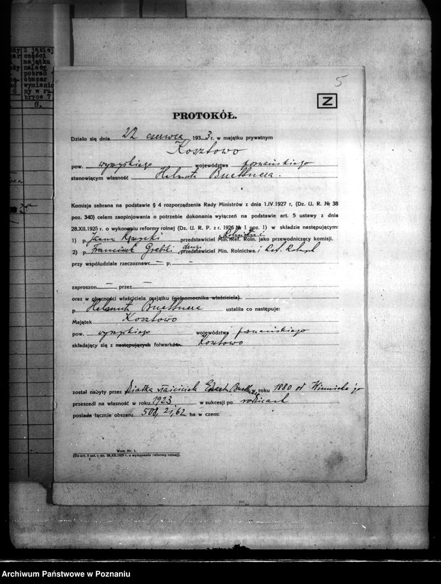 Obraz 9 z jednostki "Majątek Kosztowo powiatu wyrzyskiego /wyłączenie z art. 4 ustawy o wykonaniu reformy rolnej"