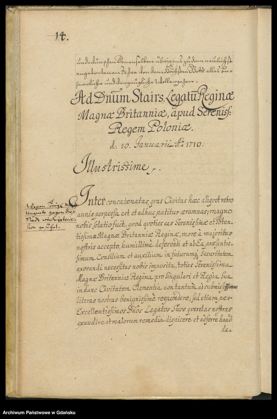 image.from.unit.number "[Liber missivarum]. Index literarum […] [adresatów]. W osobnym poszycie: Register der vornehmsten in den Missiven von 1710 u. 1711 enthaltenen Materien"
