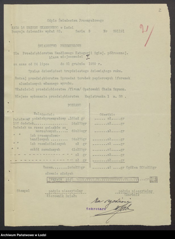 Obraz 4 z jednostki "Chaim Szymon Opatowski - sprzedaż torebek papierowych i foremek aluminiowzch własnego wyrobu"