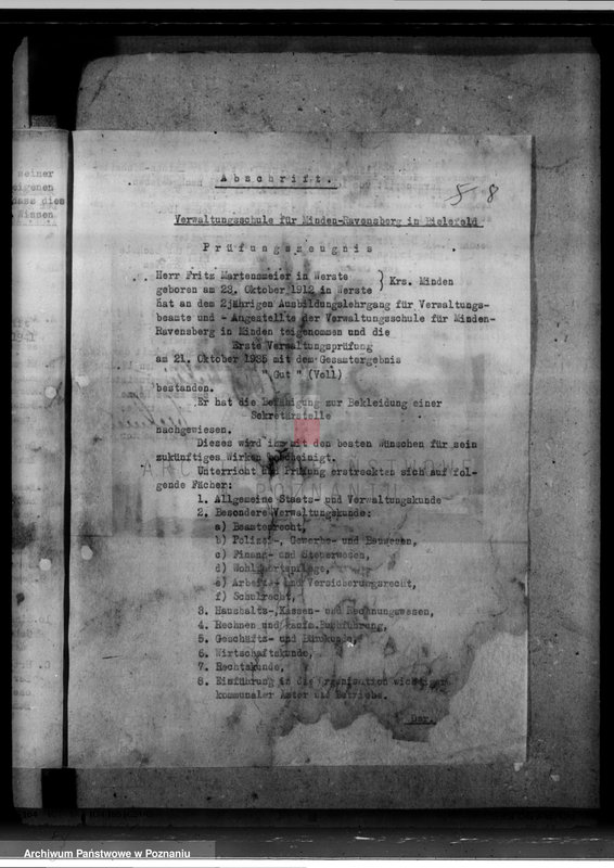 Obraz 12 z jednostki "Bewerbungen um Amtskommissarstellen"