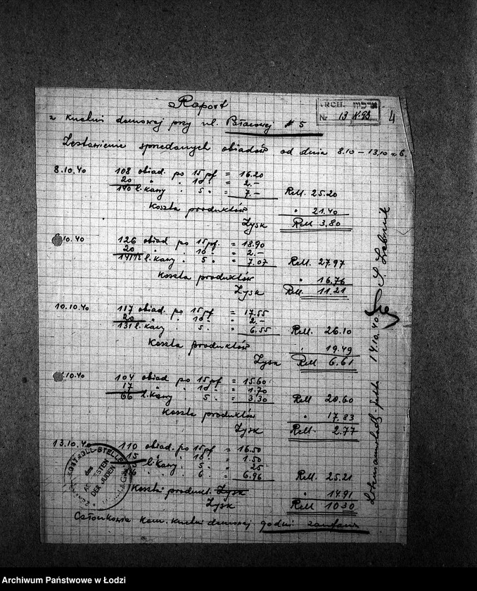 Obraz 7 z jednostki "[Kuchnia nr 93, przy ul. Pałacowa 5. Działalność kuchni, personel, konsumenci, kontrole]"