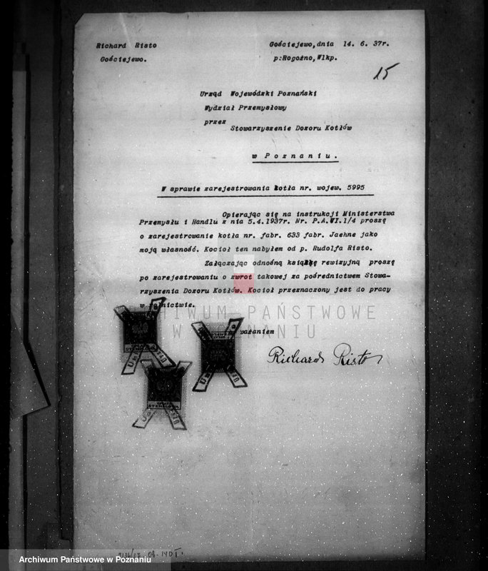 Obraz 19 z jednostki "Majętność Gościejewo pow. obornicki własność R. Risto nr woj. kotła 5995"