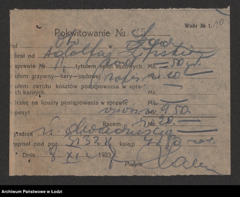 Obraz 12 z jednostki "Adolf Lipski- sprzedaż towarów manufakturowych"